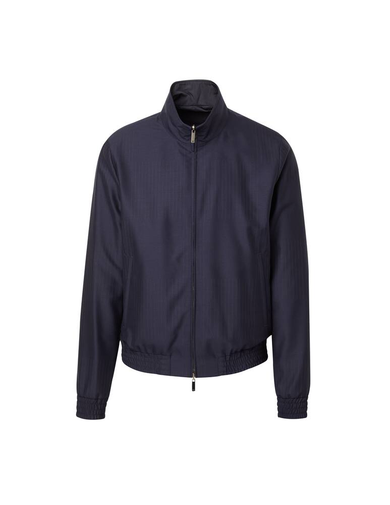 rinascente Emporio Armani Wool mix fil coupe rever bomber jacket - blue