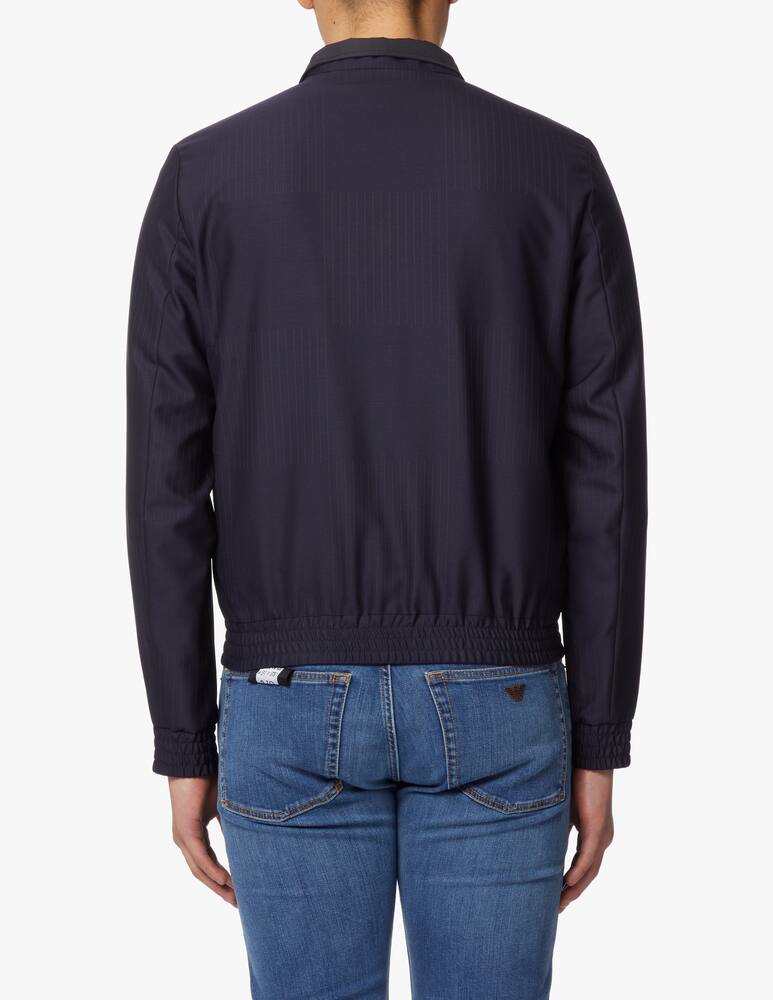 rinascente Emporio Armani Wool mix fil coupe rever bomber jacket - blue