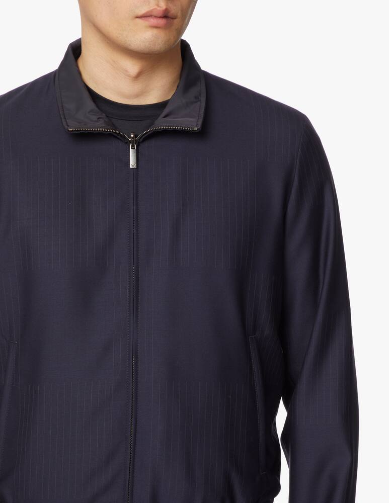 rinascente Emporio Armani Wool mix fil coupe rever bomber jacket - blue