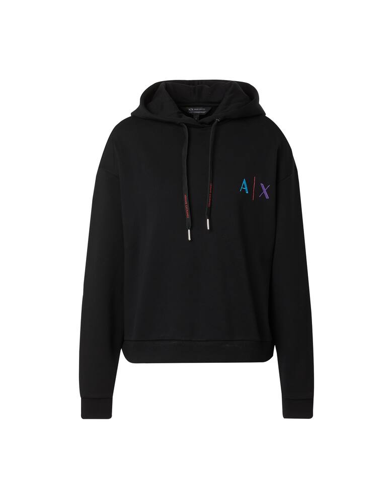 rinascente Armani Exchange Cotton hoodie with logo - black