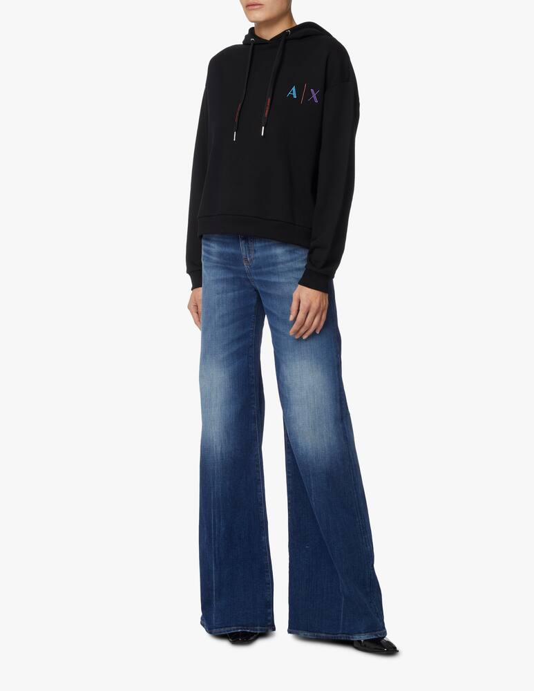 rinascente Armani Exchange Cotton hoodie with logo - black