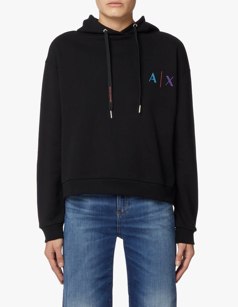 Armani Exchange Cotton hoodie with logo - black - picture 1 Armani Exchange Cotton hoodie with logo - black - picture 1