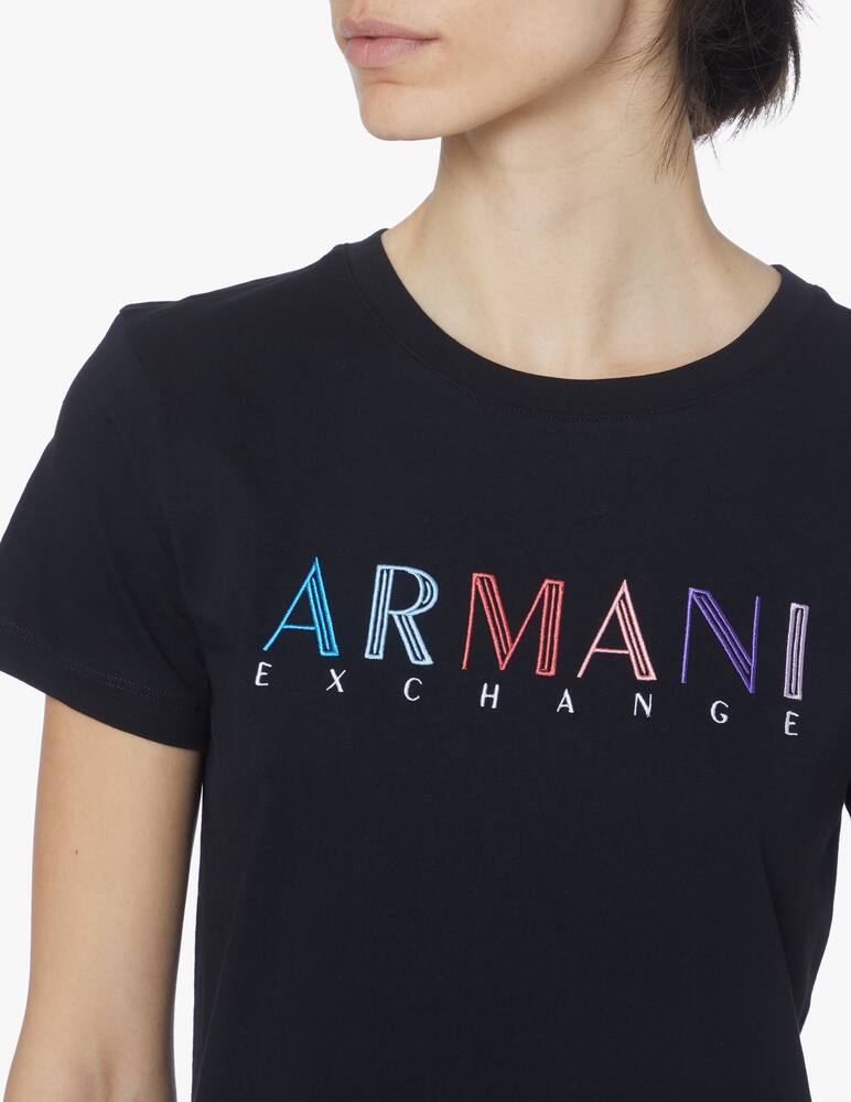 rinascente Armani Exchange Cotton t-shirt with logo - black