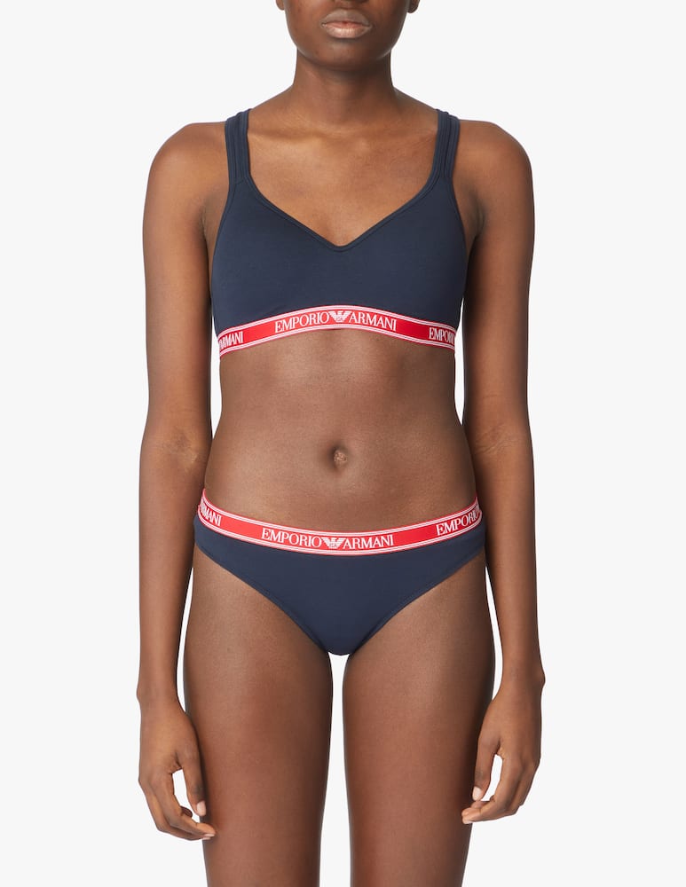 rinascente Emporio Armani Bralette imbottito in cotone - blu