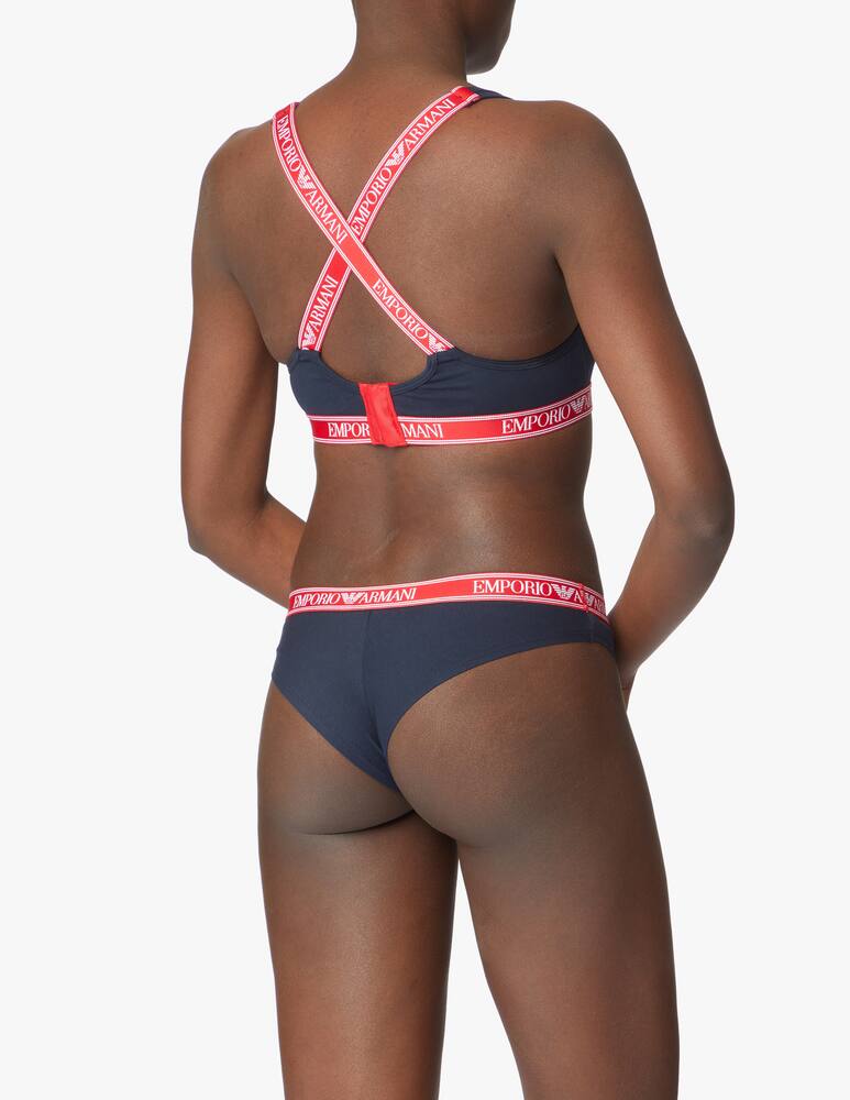 rinascente Emporio Armani Bralette imbottito in cotone - blu