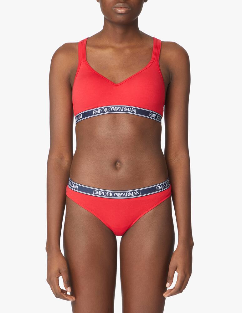 rinascente Emporio Armani Padded cotton bralette - red
