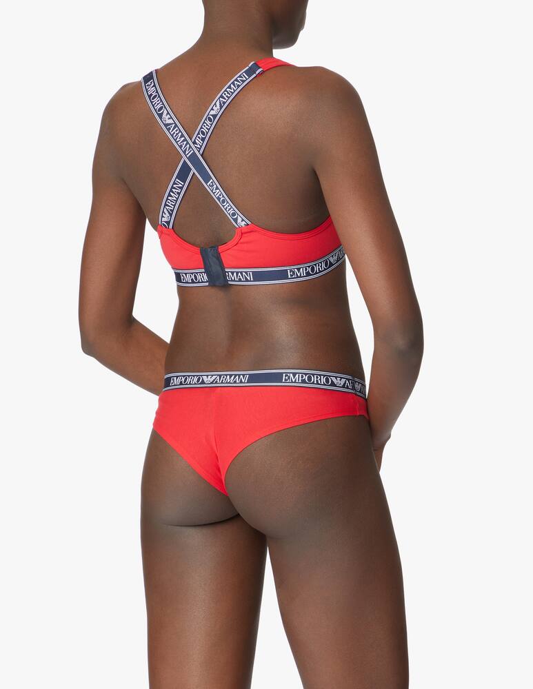 rinascente Emporio Armani Padded cotton bralette - red