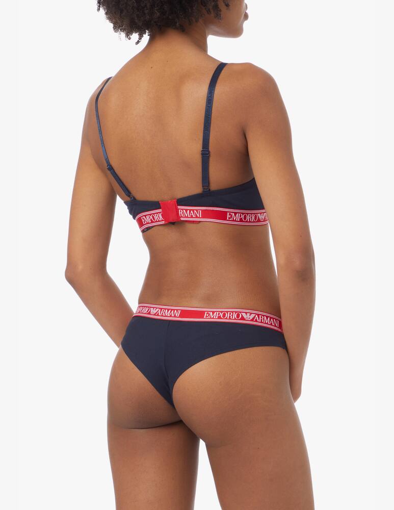 rinascente Emporio Armani Reggiseno a triangolo imbottito in cotone - blu
