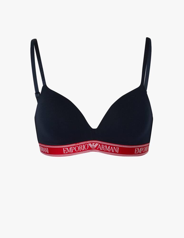 rinascente Emporio Armani Reggiseno a triangolo imbottito in cotone - blu