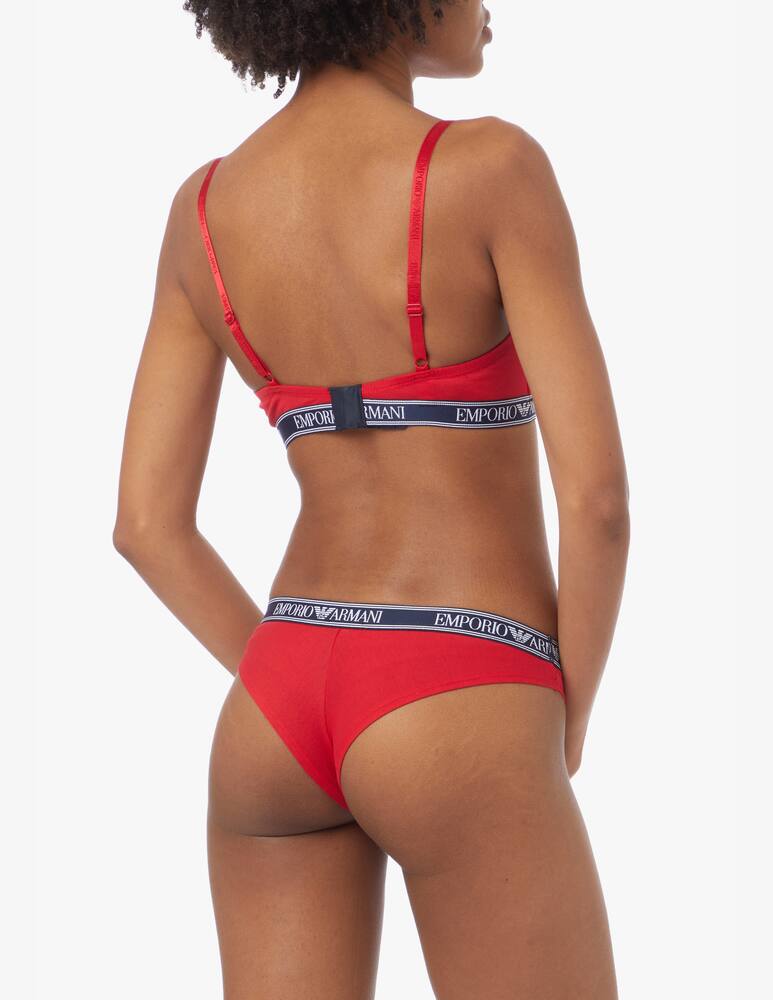 rinascente Emporio Armani Reggiseno a triangolo imbottito in cotone - rosso