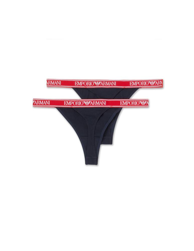 rinascente Emporio Armani Cotton thong - bipack - blue