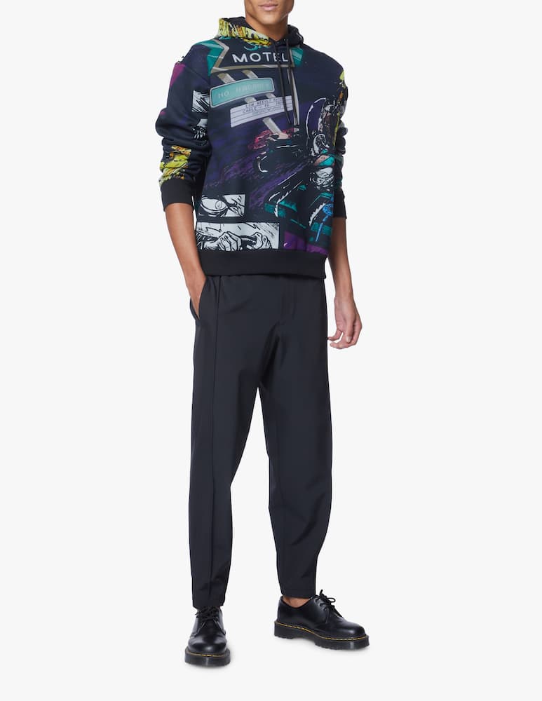 rinascente Emporio Armani Racing print hoodie - black