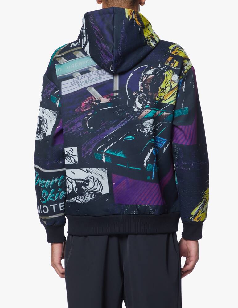 rinascente Emporio Armani Racing print hoodie - black