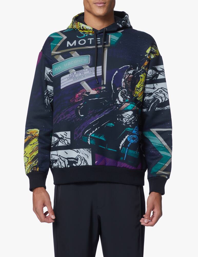 rinascente Emporio Armani Racing print hoodie - black