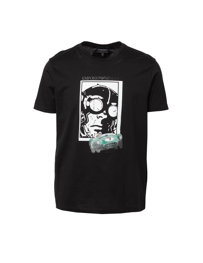 rinascente Emporio Armani Maglietta girocollo auto racing retro - nero