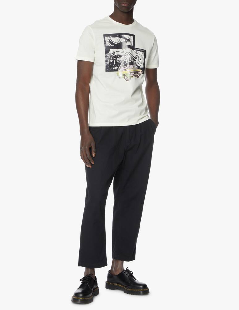 rinascente Emporio Armani Maglietta girocollo auto racing retro - bianco