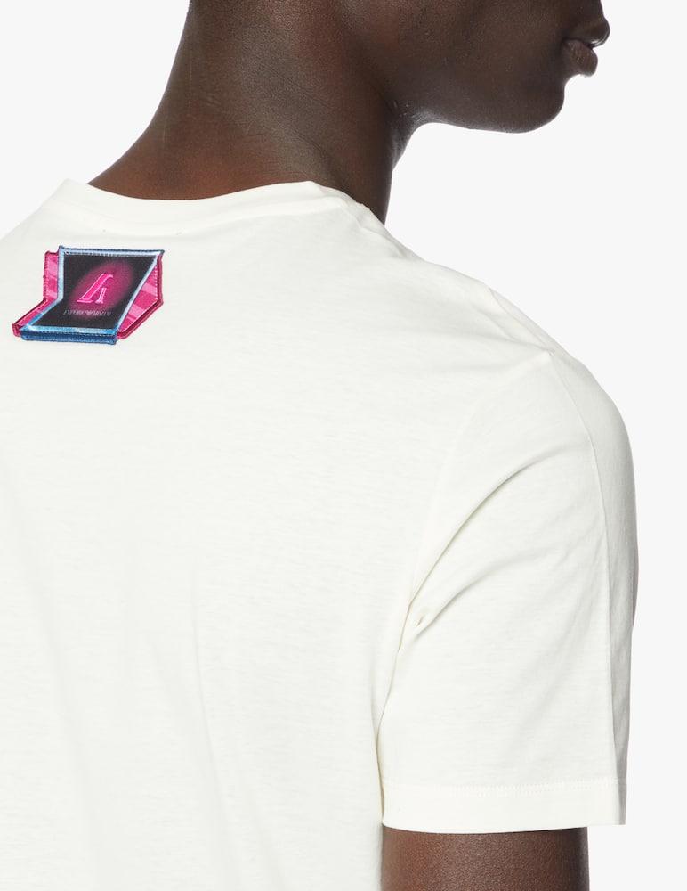 rinascente Emporio Armani Maglietta girocollo auto racing retro - bianco