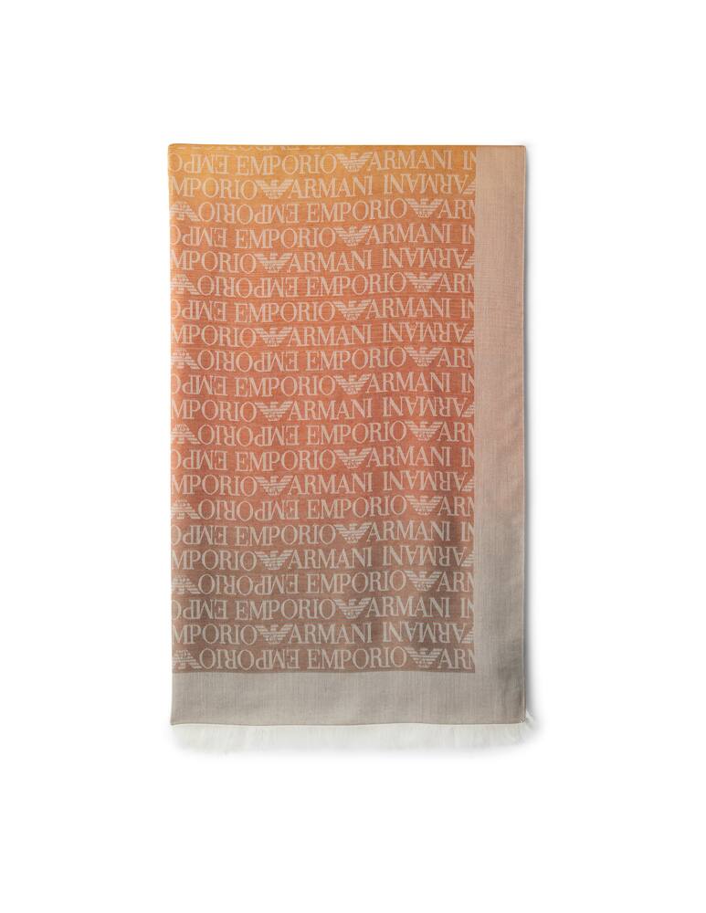 Emporio Armani Sciarpa 77x187 sciarpa degrade con logo - arancione - immagine 1 Emporio Armani Sciarpa 77x187 sciarpa degrade con logo - arancione - immagine 1