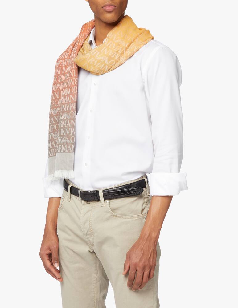 rinascente Emporio Armani 77x187 ao logo degrade scarf - orange