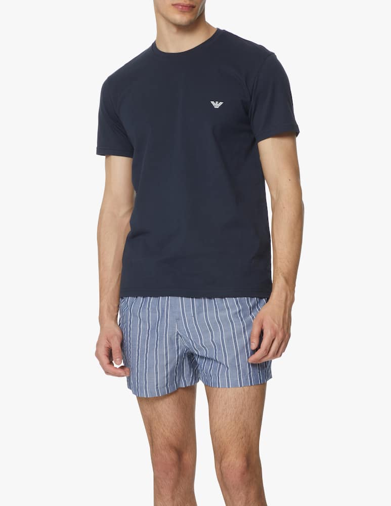 rinascente Emporio Armani Pajamas short yarn dyed woven - blue