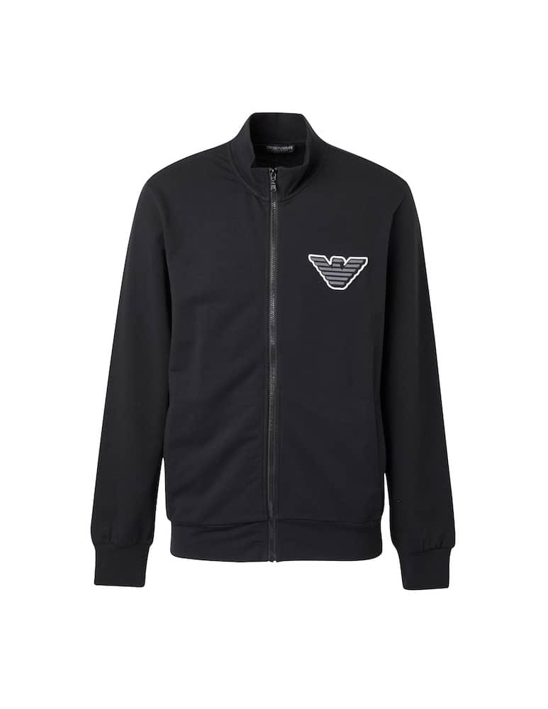 Emporio Armani Maglia zip stretch frch terry - nero - immagine 1 Emporio Armani Maglia zip stretch frch terry - nero - immagine 1