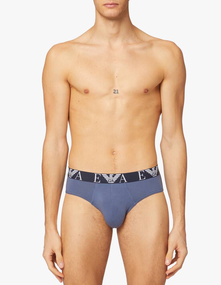 rinascente Emporio Armani 3p brief monogram - blue