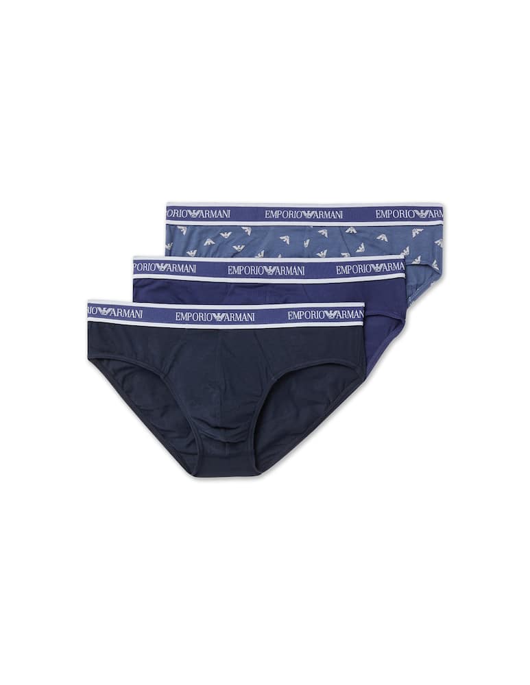 Emporio Armani 3p brief core logoband - blue - picture 1 Emporio Armani 3p brief core logoband - blue - picture 1