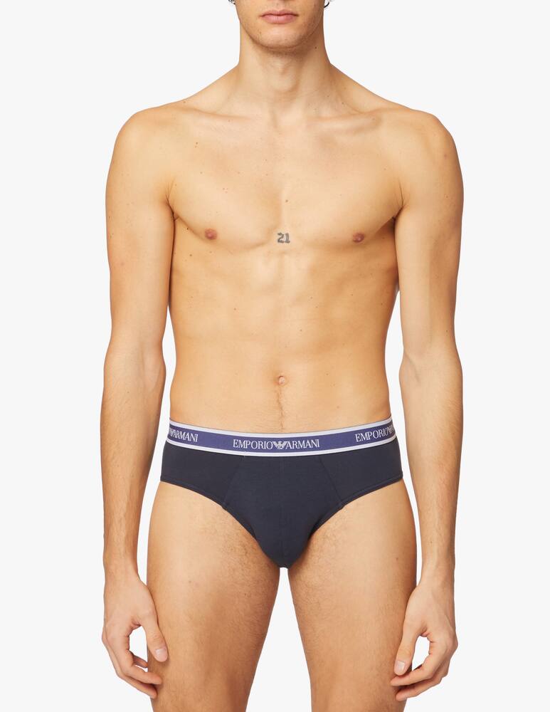 Emporio Armani 3p brief core logoband - blue - picture 4 Emporio Armani 3p brief core logoband - blue - picture 4