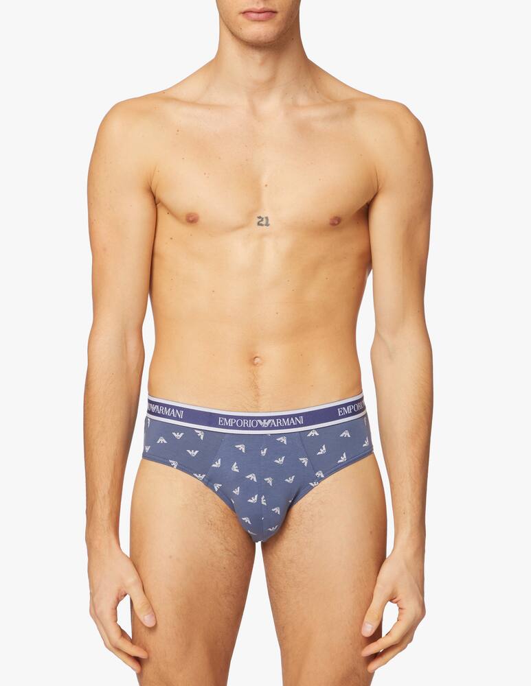 Emporio Armani 3p brief core logoband - blue - picture 6 Emporio Armani 3p brief core logoband - blue - picture 6