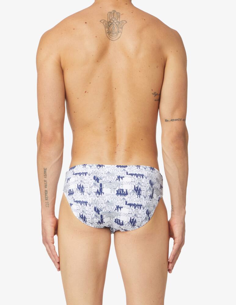 rinascente Emporio Armani Graphic logo low swim brifs - white