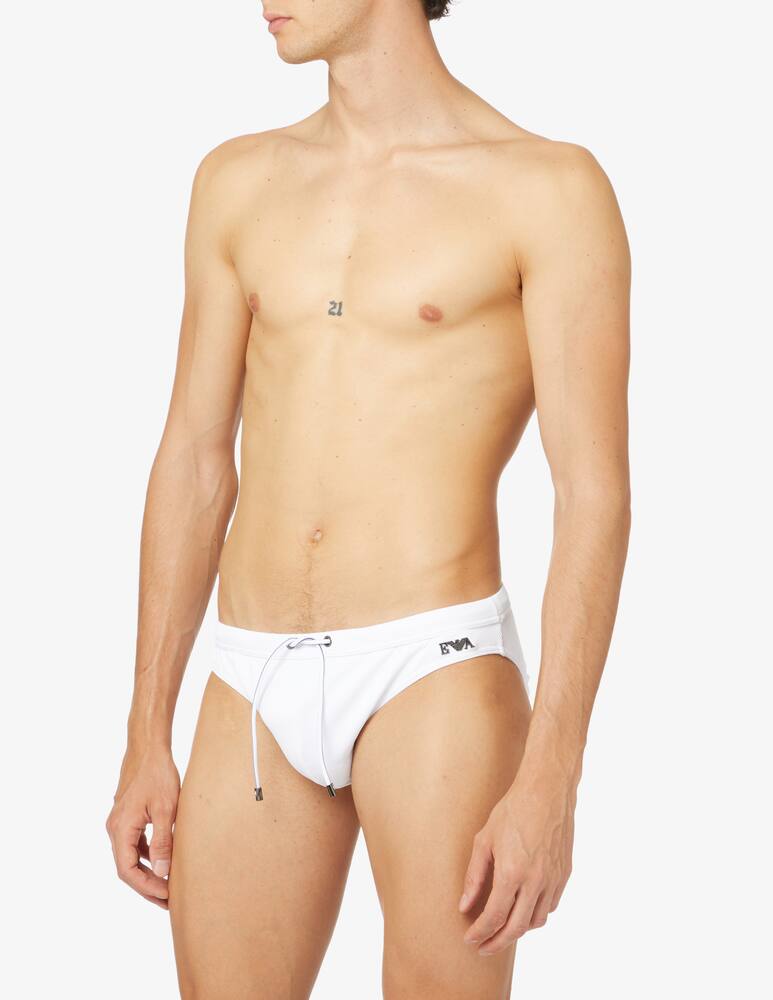 rinascente Emporio Armani Costume slip basso piquet - bianco