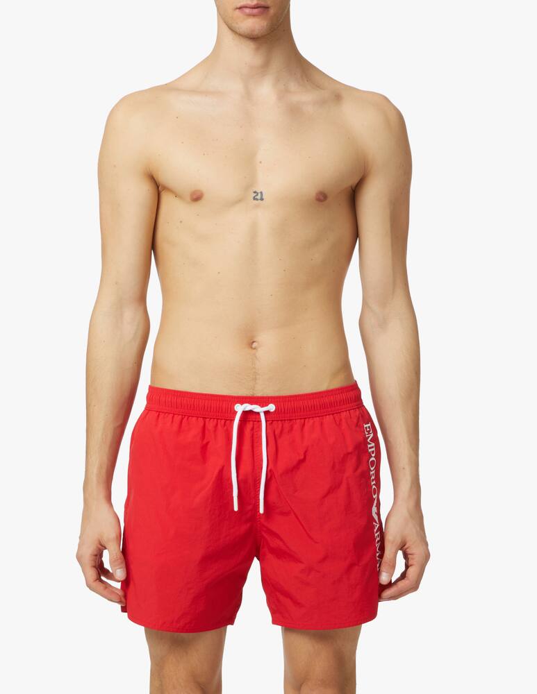 rinascente Emporio Armani Embroidery logo swimshorts - red