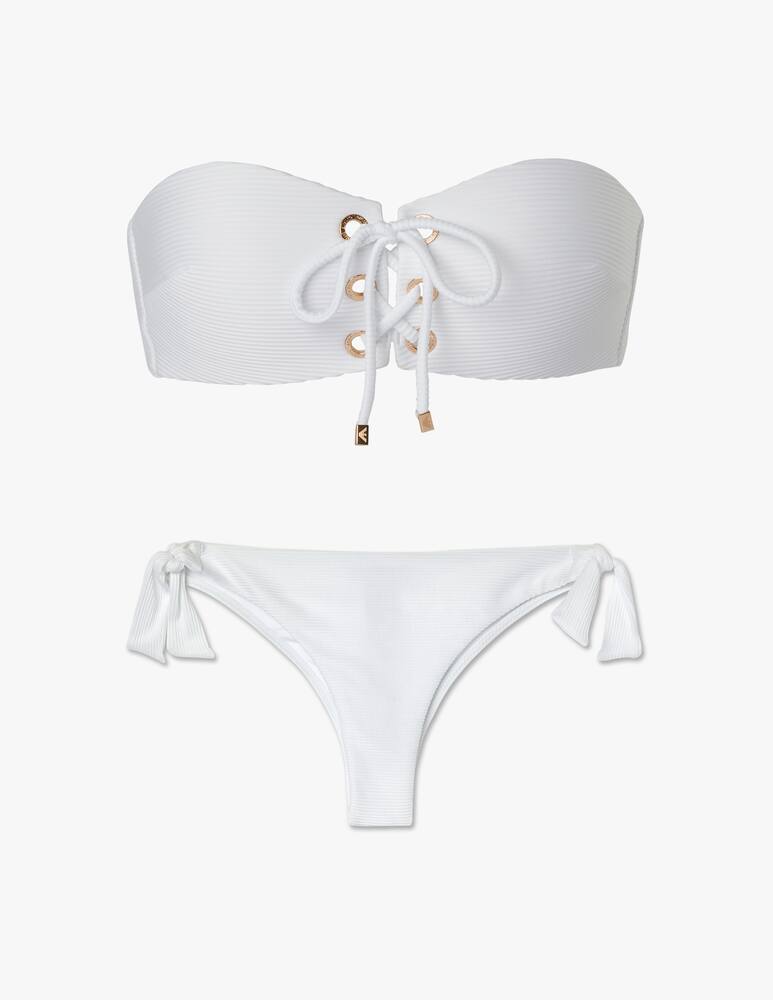 rinascente Emporio Armani Bikini imbottito con fascia e brazilian - bianco