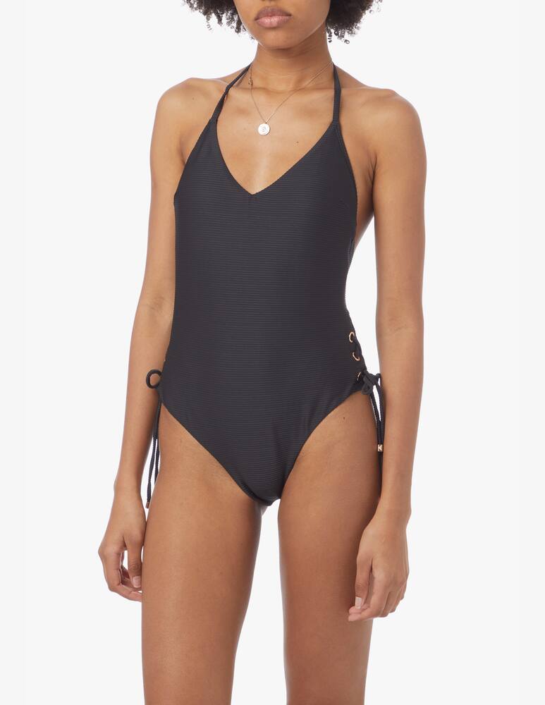 rinascente Emporio Armani Padded One Piece Swimsuit with side drawstrings - black