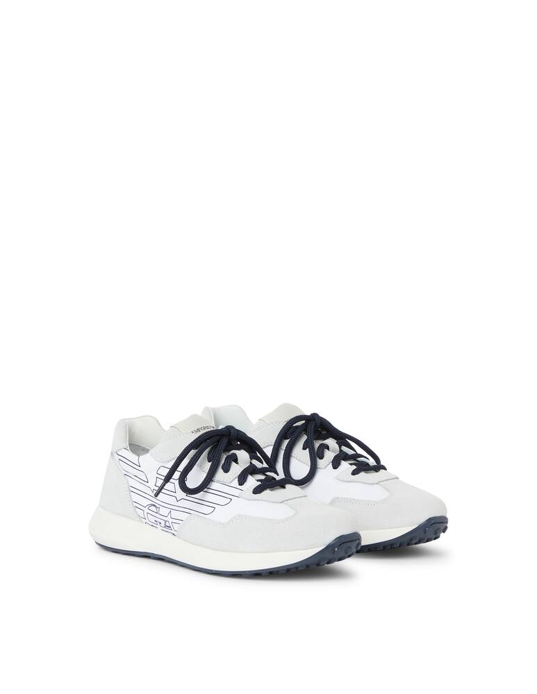 rinascente Armani Sneaker suede e nylon - Bianco