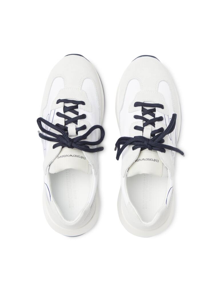 rinascente Armani Sneaker suede e nylon - Bianco