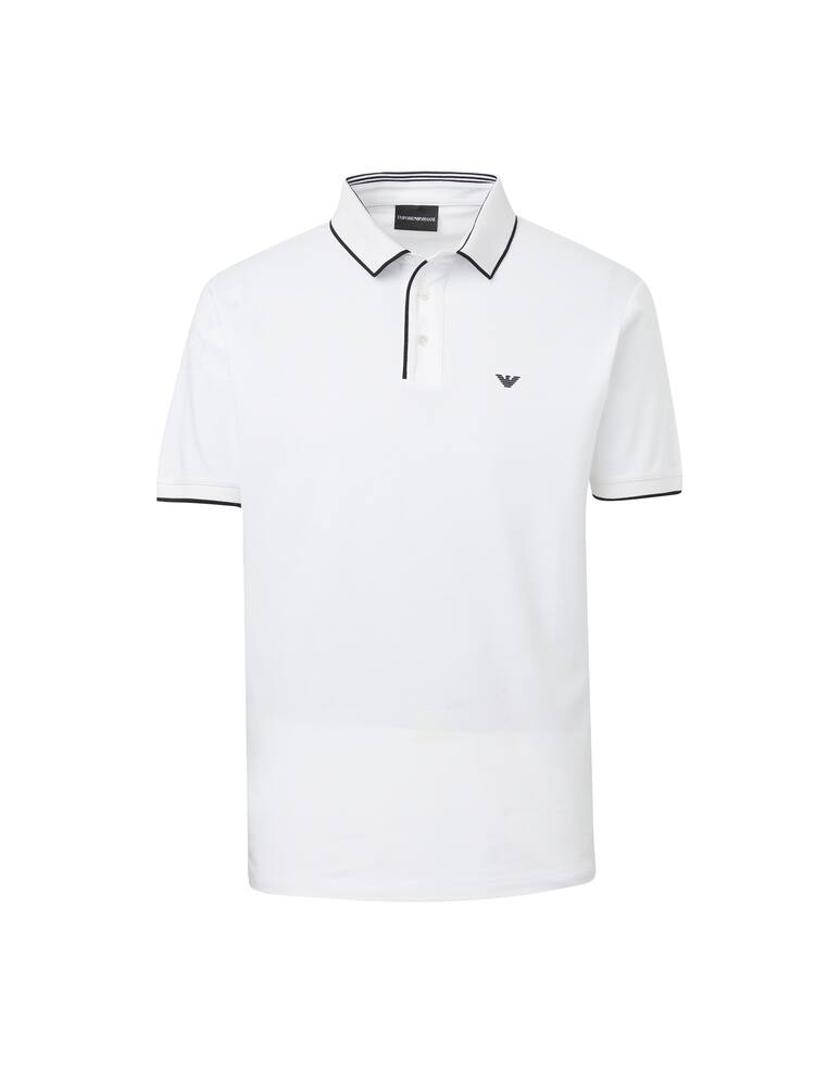rinascente Emporio Armani Polo manica corta basic profili contrasto - bianco