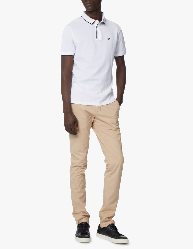 rinascente Emporio Armani Polo manica corta basic profili contrasto - bianco