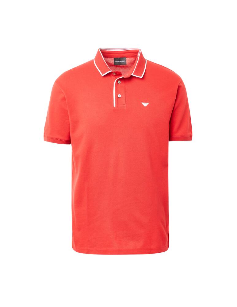 rinascente Emporio Armani Polo manica corta basic profili contrasto - rosso