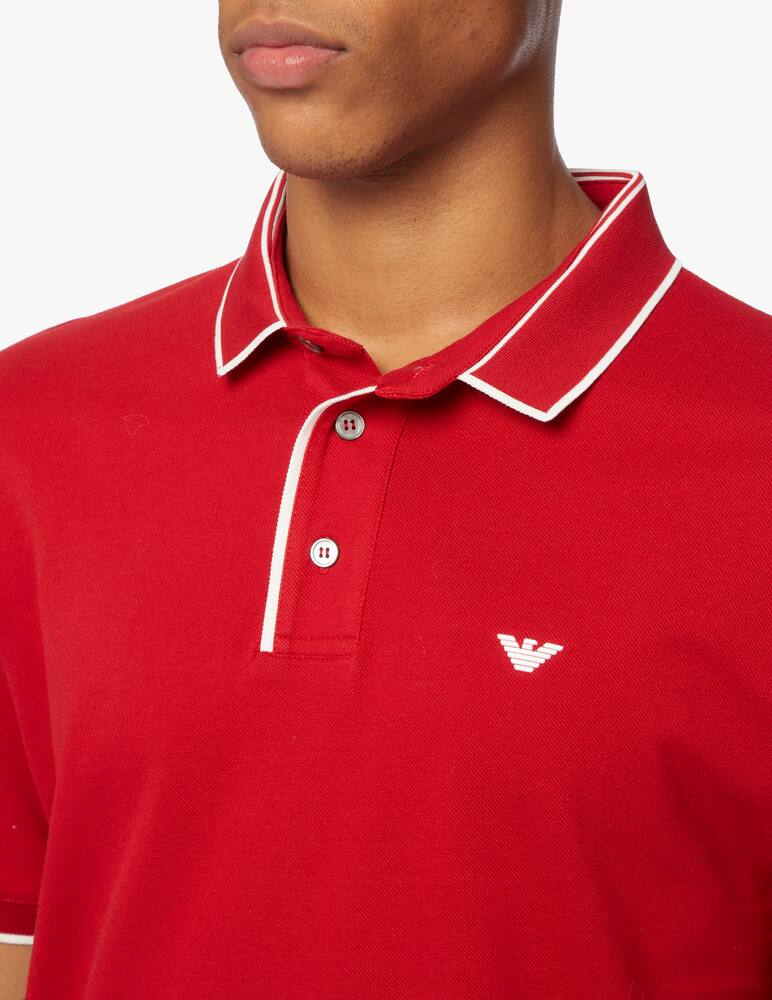 rinascente Emporio Armani Polo manica corta basic profili contrasto - rosso