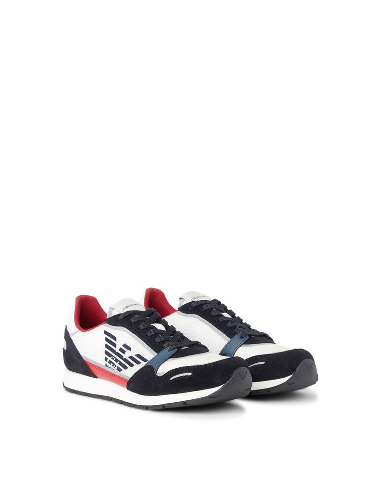rinascente Emporio Armani Running suede mesh sneakers - multi