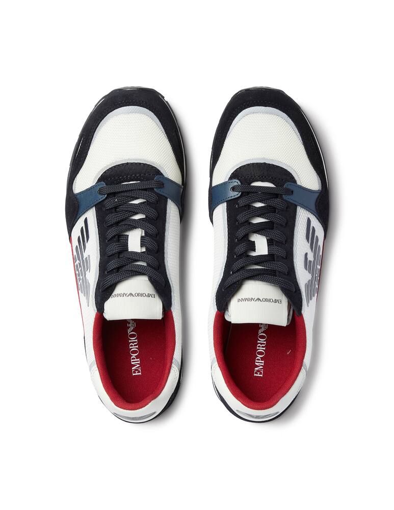rinascente Emporio Armani Running suede mesh sneakers - multi
