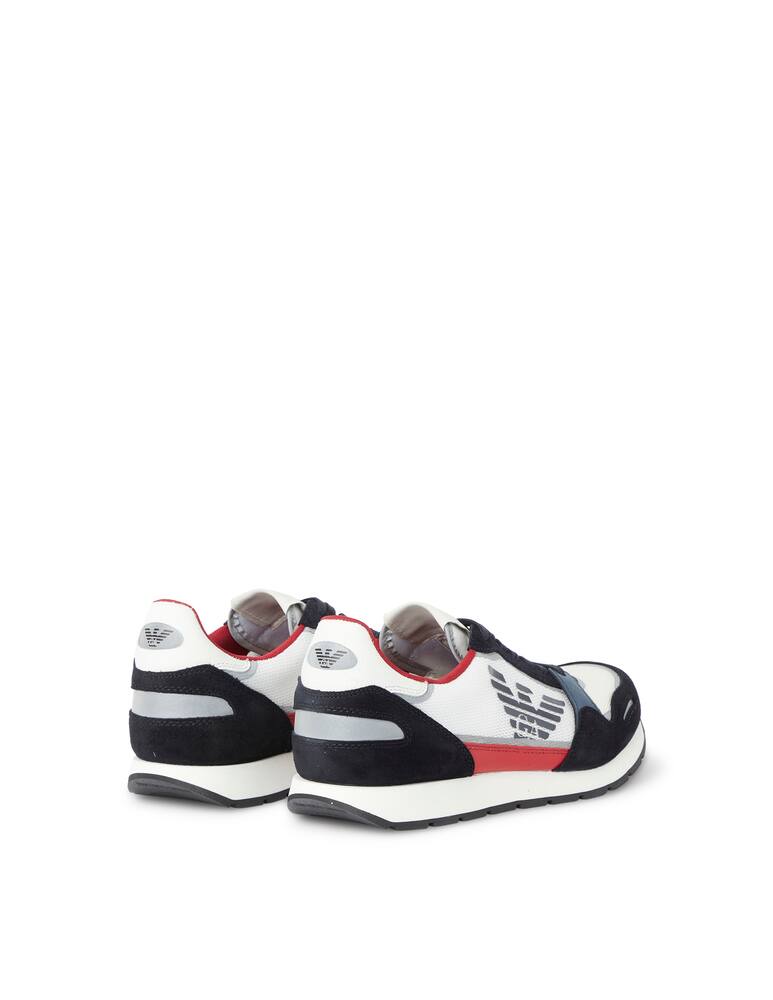 rinascente Emporio Armani Running suede mesh sneakers - multi
