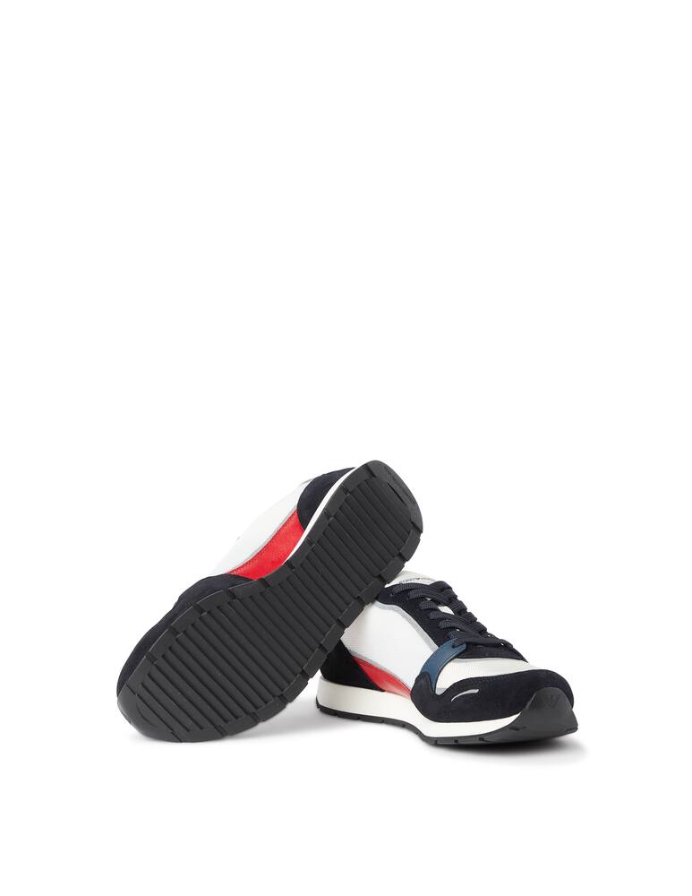 rinascente Emporio Armani Running suede mesh sneakers - multi