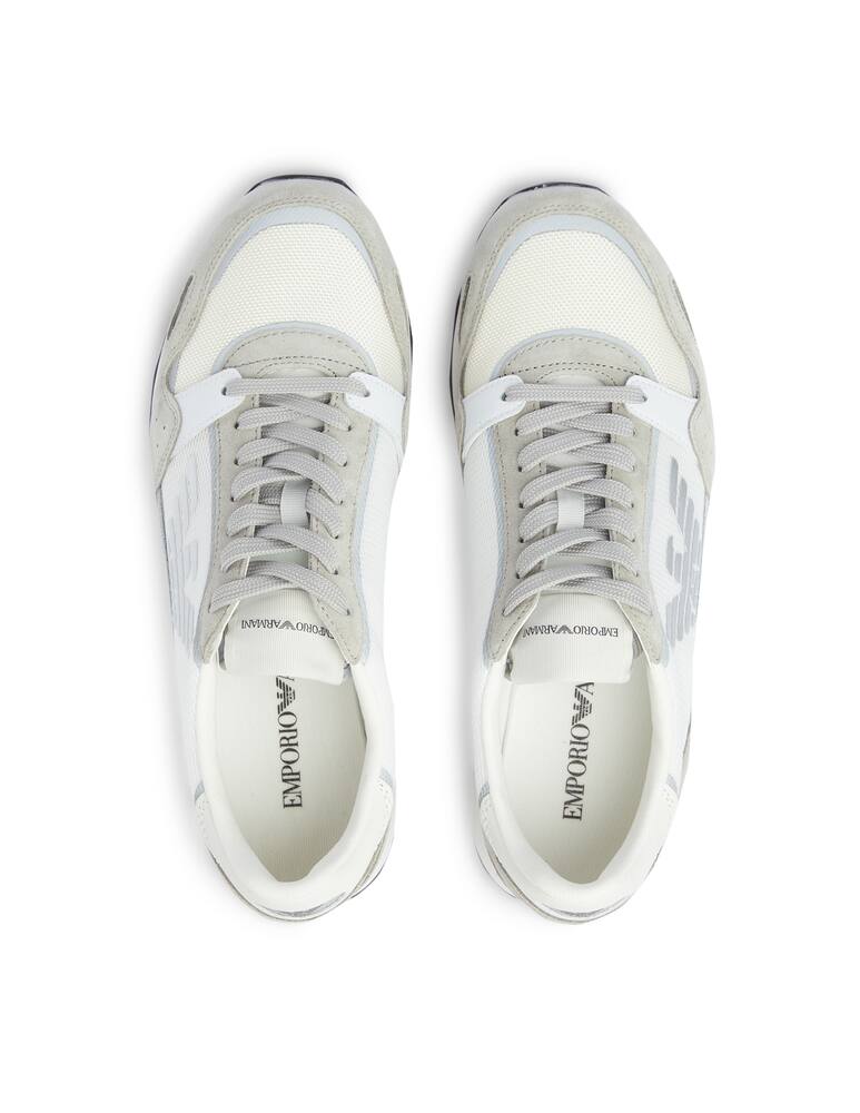 rinascente Emporio Armani Sneakers running suede mesh - grigio