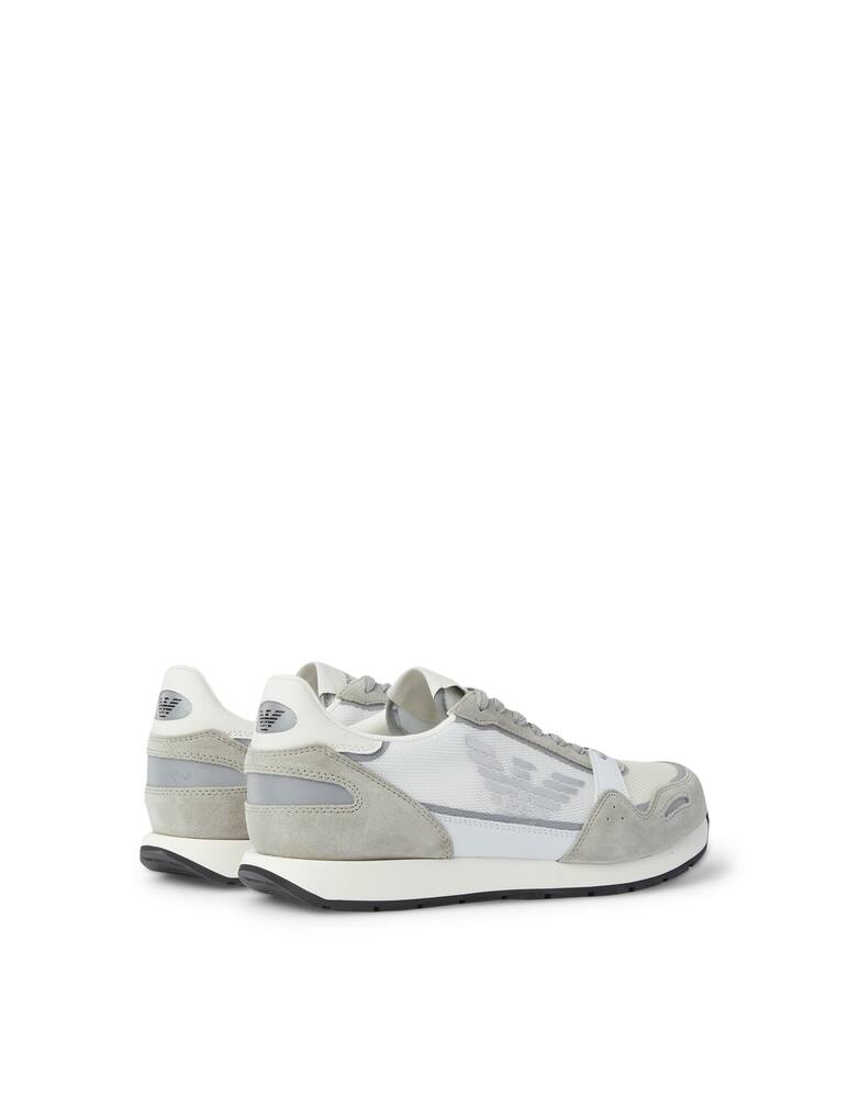 rinascente Emporio Armani Sneakers running suede mesh - grigio