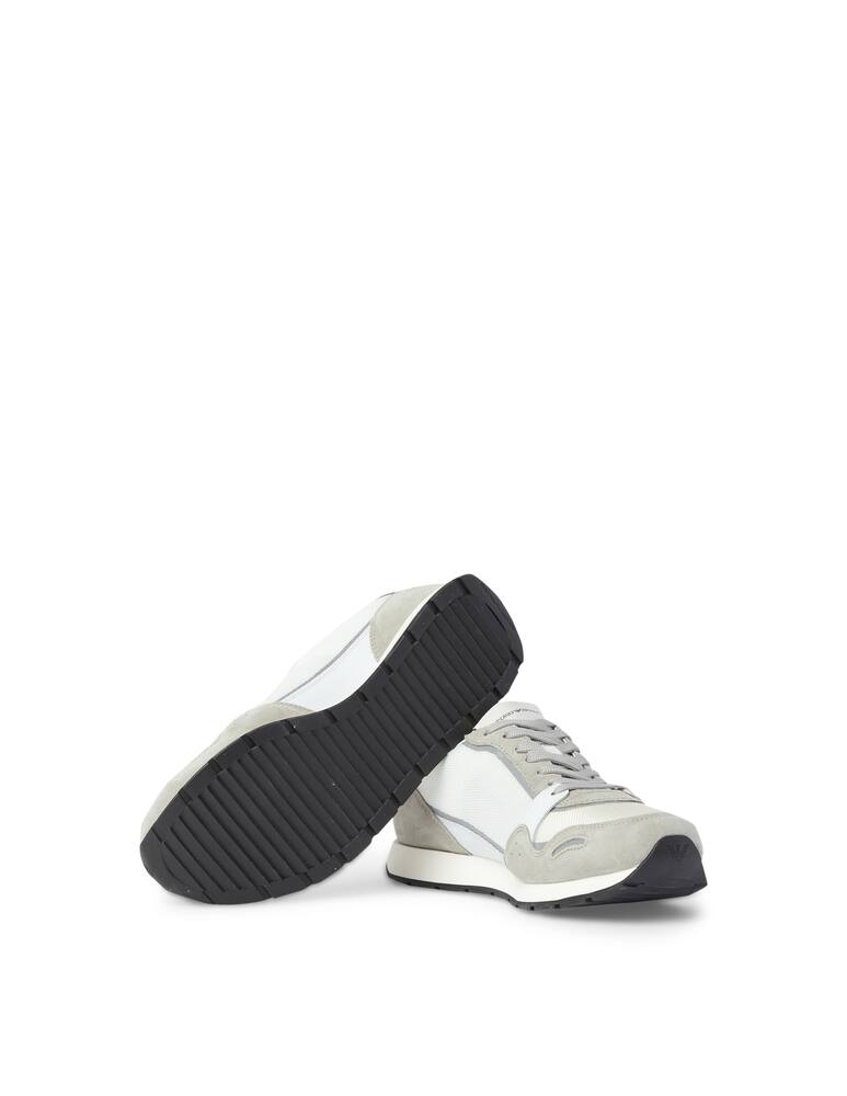 rinascente Emporio Armani Sneakers running suede mesh - grigio