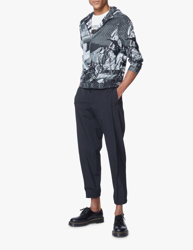 rinascente Emporio Armani Giacca con cappuccio nylon stampa ao racing - nero
