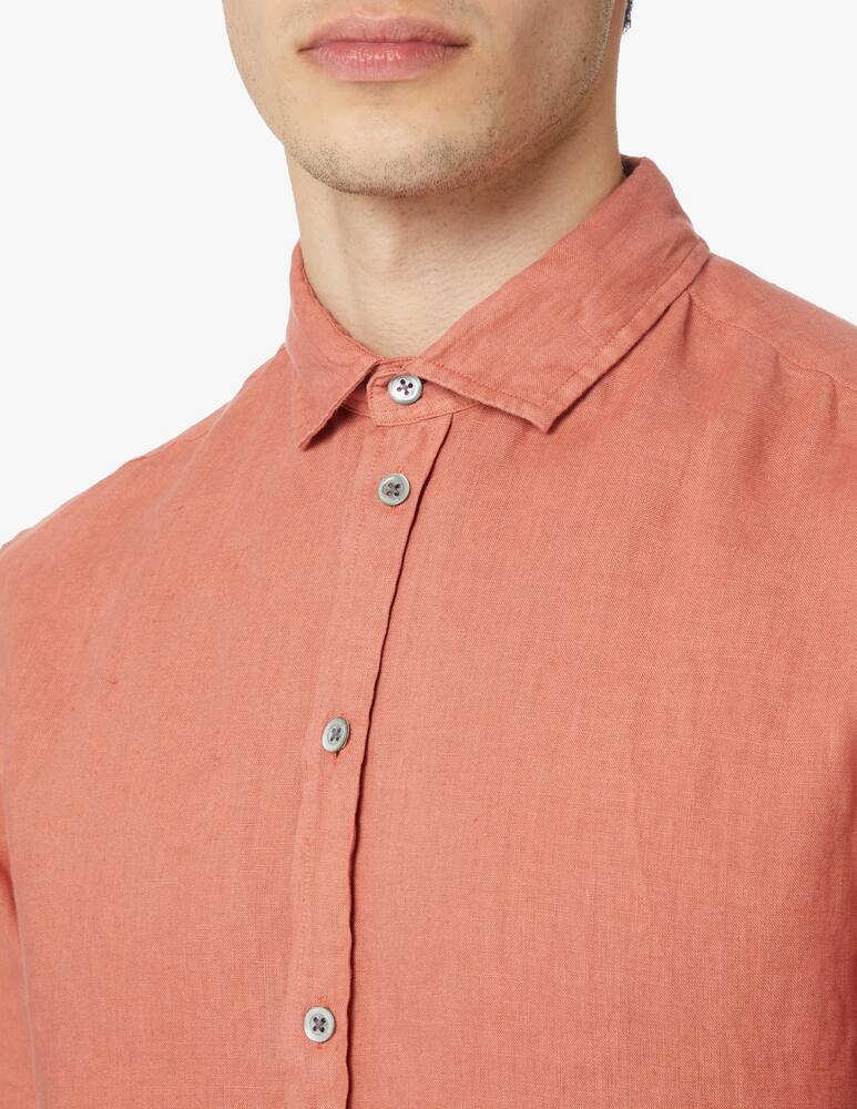 rinascente Emporio Armani Garment dyed linen shirt - orange
