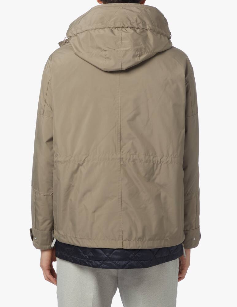 rinascente Emporio Armani Chest pocket nylon hooded jacket - beige
